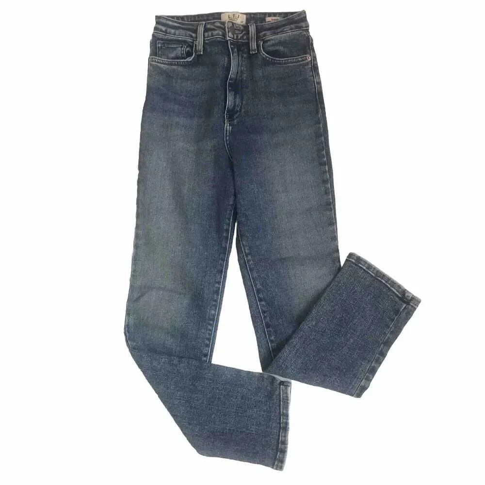 L.T.J Women's Letter to Juliet Siena High Rise Straight Jeans Blue Sz 25 Denim